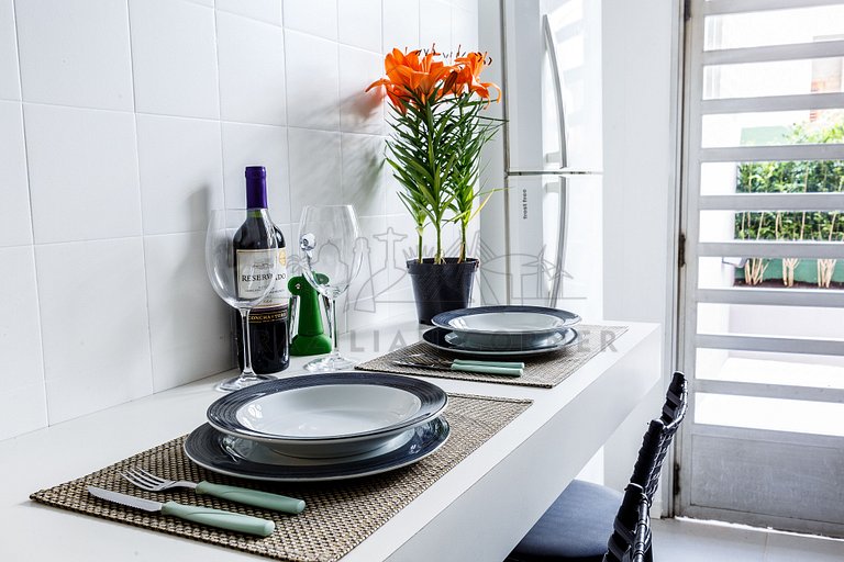 Apartamento com quintal na Praça Pôr do Sol