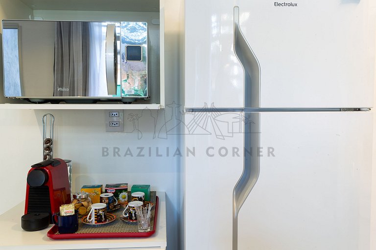Apartamento com quintal na Praça do Pôr do Sol