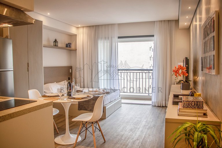 Studio close to Metro, with pool at Bela Vista