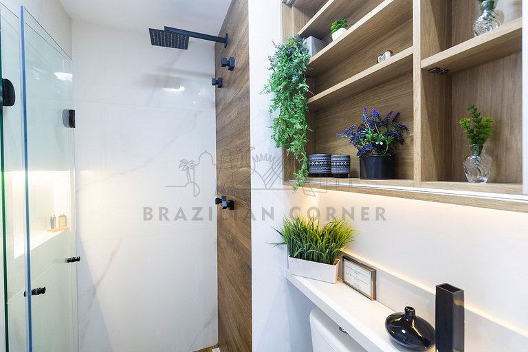 Piscina estilo praia, AC, vaga | Brazilian Corner