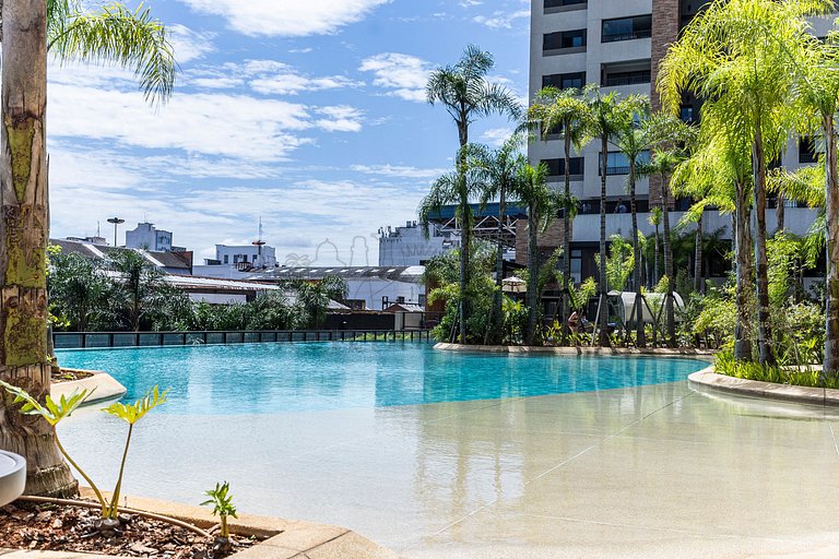 Piscina estilo praia, AC, vaga | Brazilian Corner