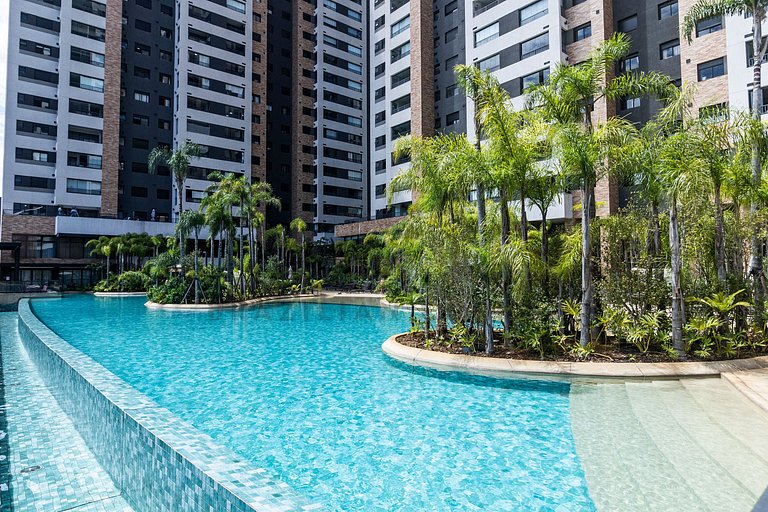 Piscina estilo praia, AC, vaga | Brazilian Corner