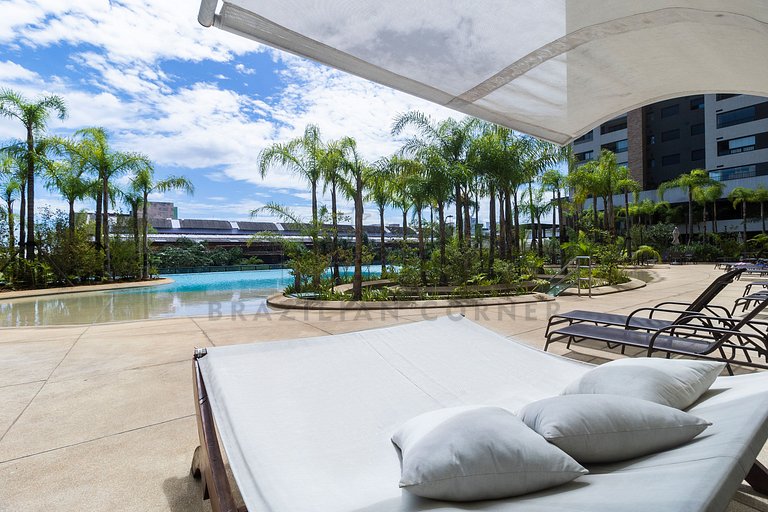 Piscina estilo praia, AC, vaga | Brazilian Corner
