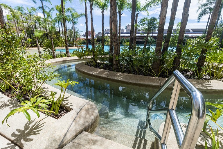 Piscina estilo praia, AC, vaga | Brazilian Corner