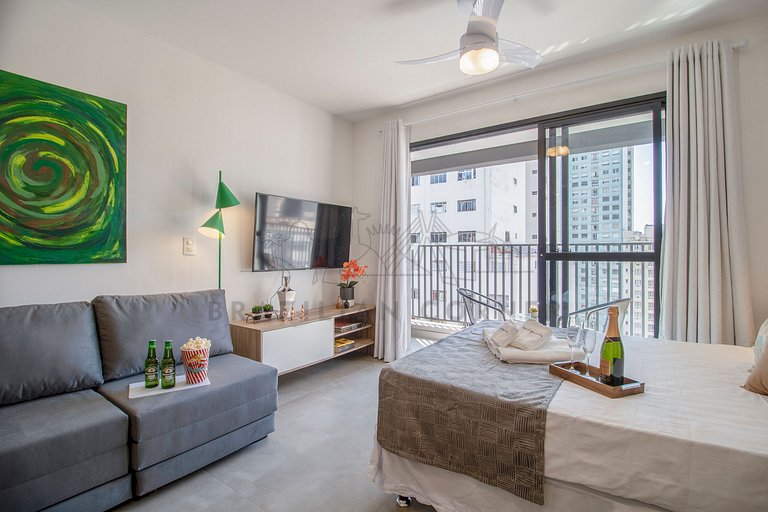 Modern Studio with AC, Pool, Internet and Sauna