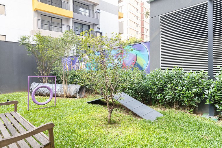 Studio with AC, Gym and Balcony in Bela Vista