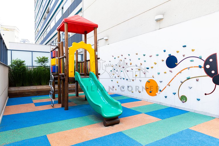 Piscina, academia, AC ,cama Queen|Brazilian Corner