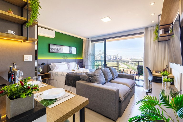 Amazing view, pool, AC, Gym| Brazilian Corner