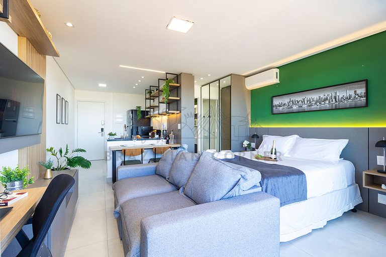Amazing view, pool, AC, Gym| Brazilian Corner