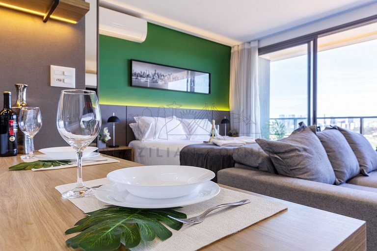 Amazing view, pool, AC, Gym| Brazilian Corner