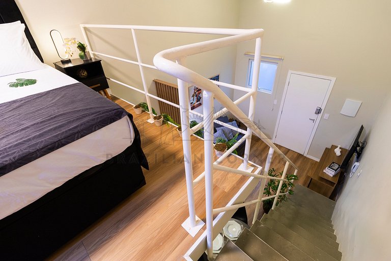 Loft moderno, Gonzaga, Ar condicionado, Varanda