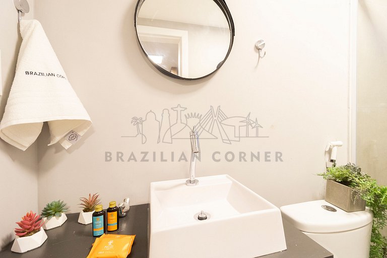 Loft moderno, Gonzaga, Ar condicionado, Varanda