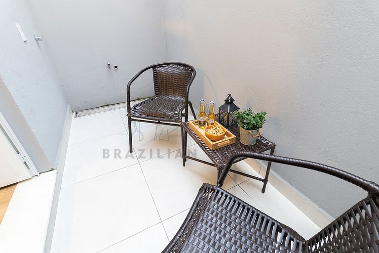 Loft moderno, Gonzaga, Ar condicionado, Varanda