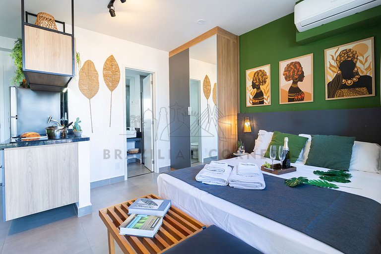 New and modern in Jardins with pool and gym