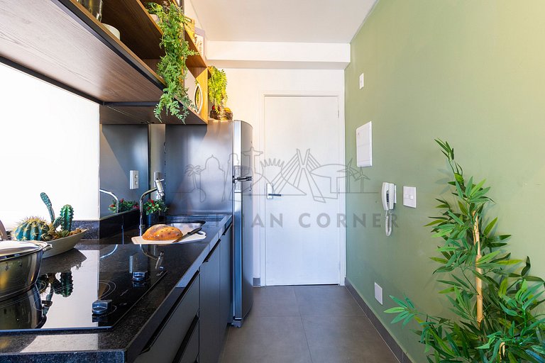 Modern and new in Jardins with AC, pool and gym