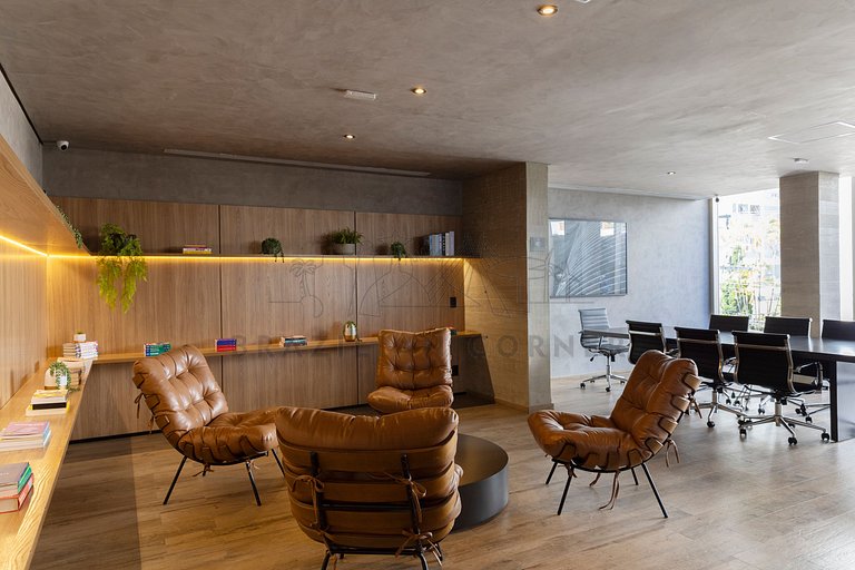 Modern and new in Jardins with AC, pool and gym