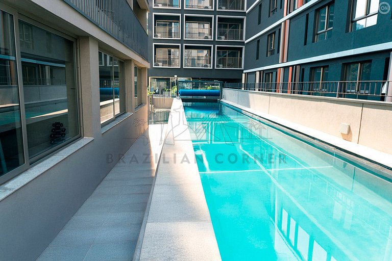 Moderno nos Jardins com piscina, academia e AC
