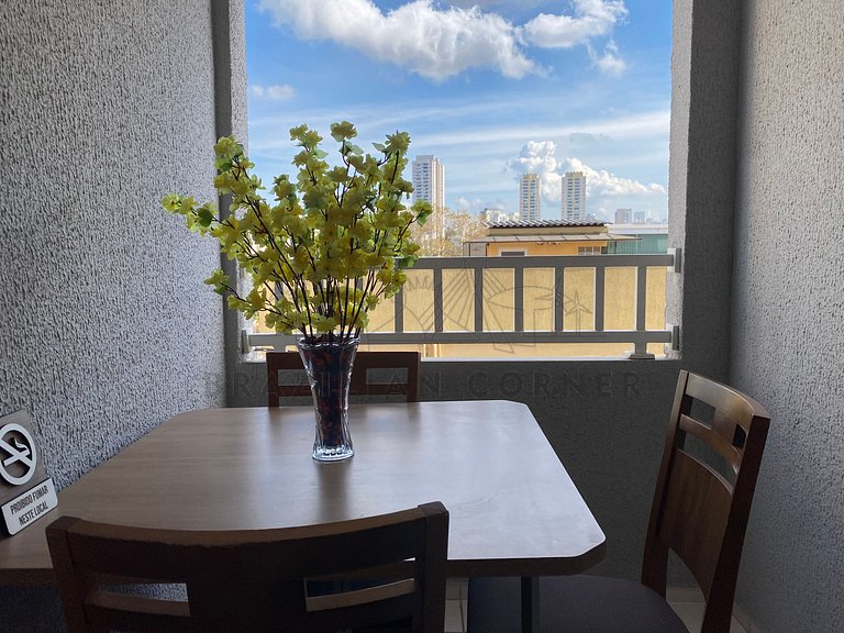 Near the Airport with Office, AC, and Gym