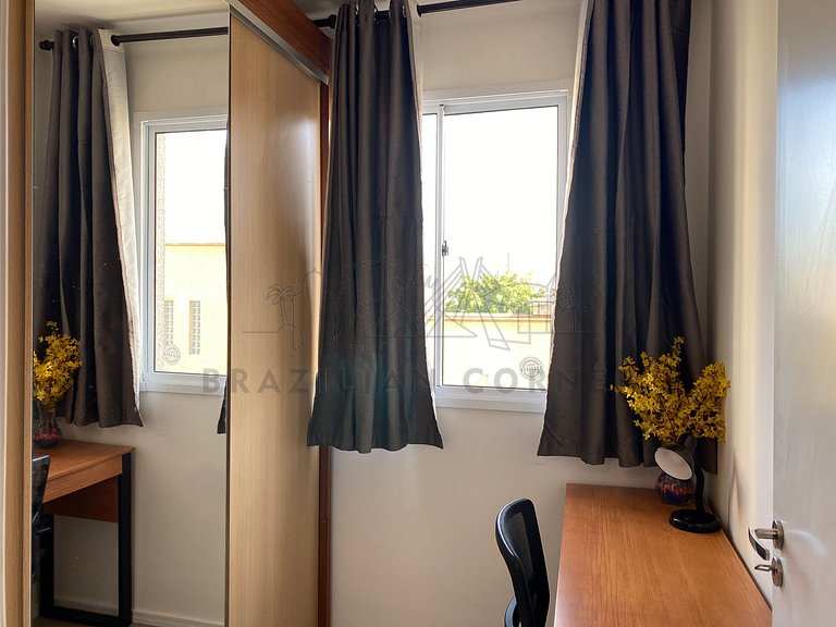 Near the Airport with Office, AC, and Gym
