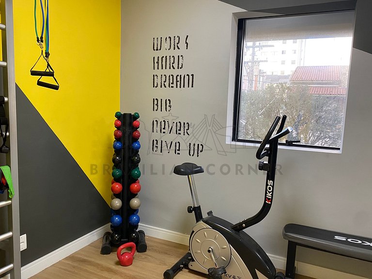 Near the Airport with Office, AC, and Gym