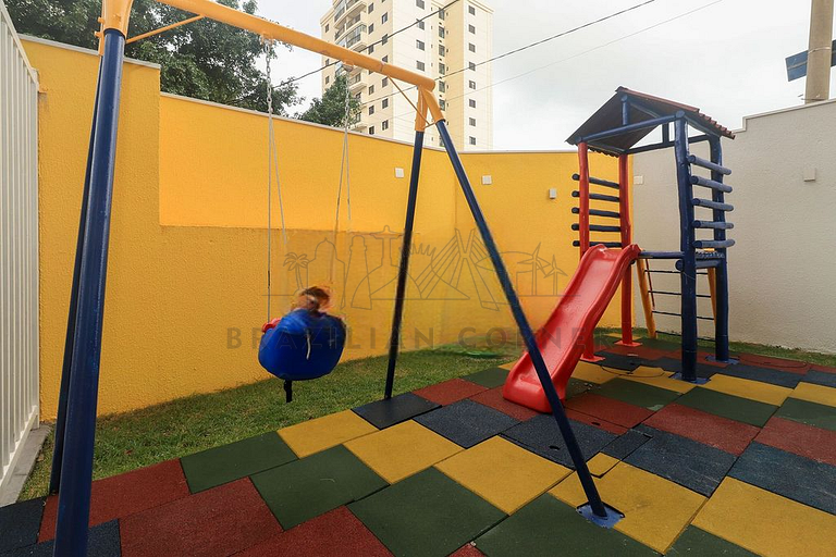 Near the Airport with Office, AC, and Gym