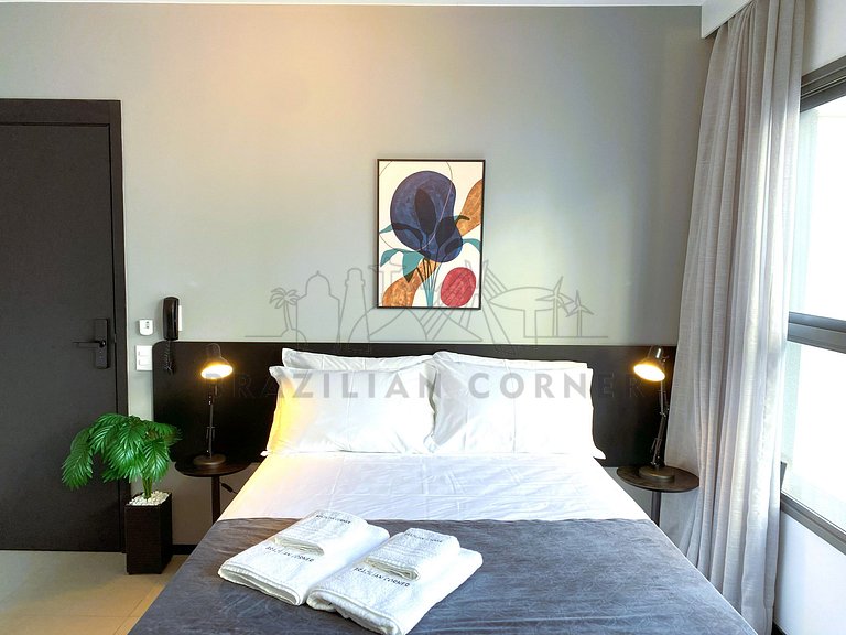 Modern Apt w/ AC & 24h Gym in Downtown São Paulo
