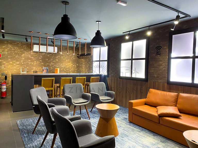 Modern Apt w/ AC & 24h Gym in Downtown São Paulo