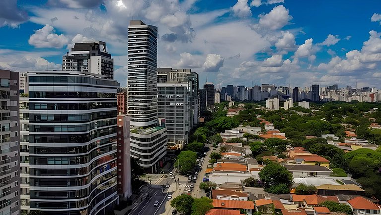 Estúdio moderno em Pinheiros com AC e Rooftop