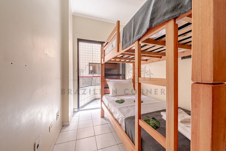 Apartamento aconchegante a 85 m da Praia com vaga