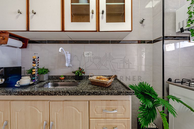 Apartamento aconchegante a 85 m da Praia com vaga