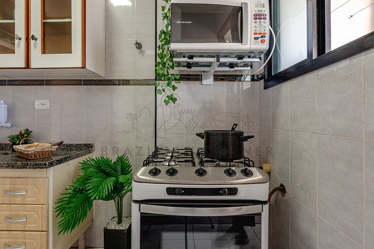 Apartamento aconchegante a 85 m da Praia com vaga
