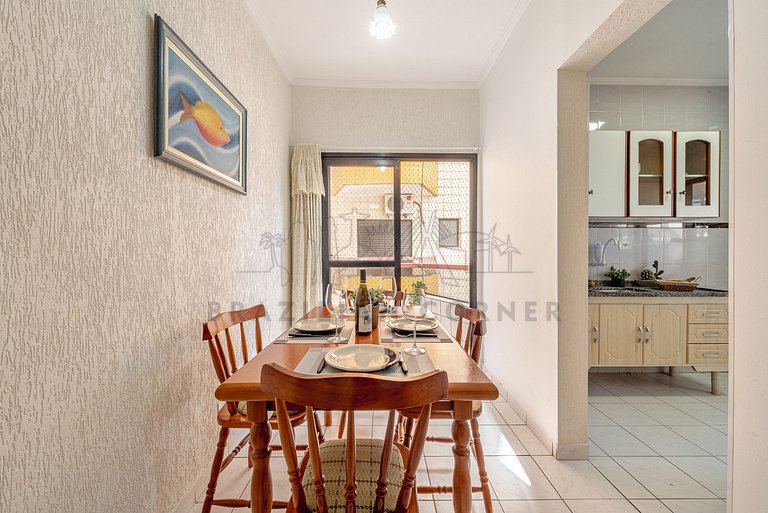 Apartamento aconchegante a 85 m da Praia com vaga