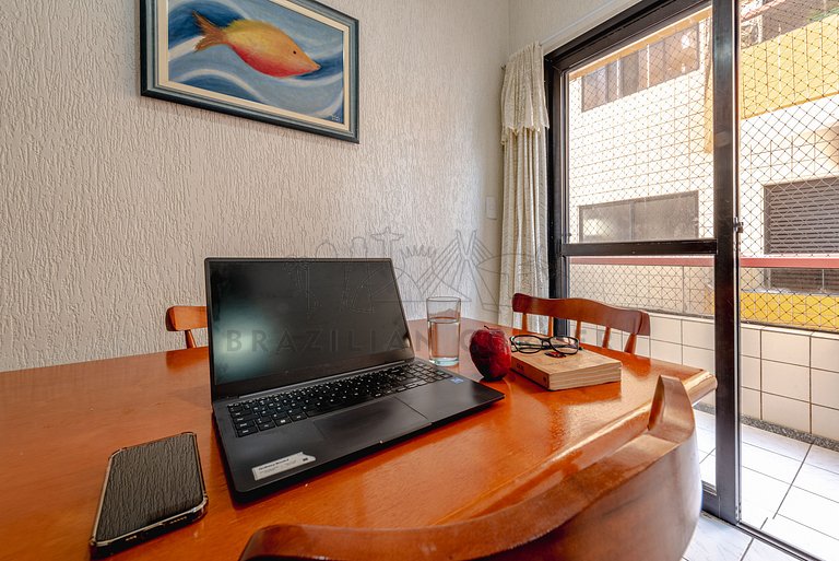 Apartamento aconchegante a 85 m da Praia com vaga