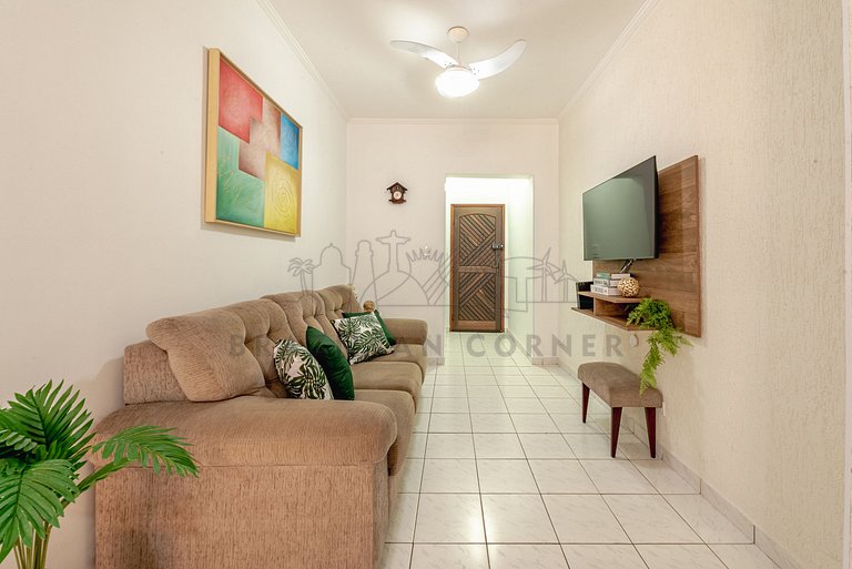Apartamento aconchegante a 85 m da Praia com vaga