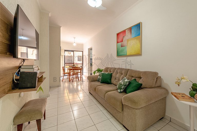 Apartamento aconchegante a 85 m da Praia com vaga
