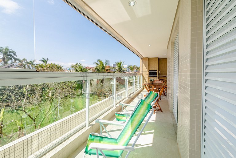 200m da praia com piscina ,churrasqueira e jacuzzi