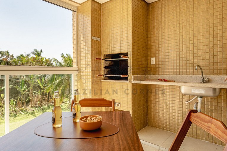 200m da praia com piscina ,churrasqueira e jacuzzi