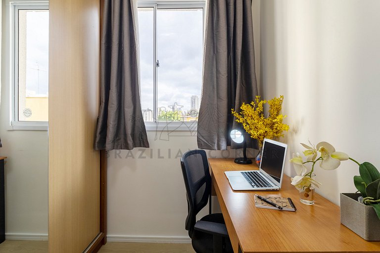 Near the Airport with Office, AC, and Gym
