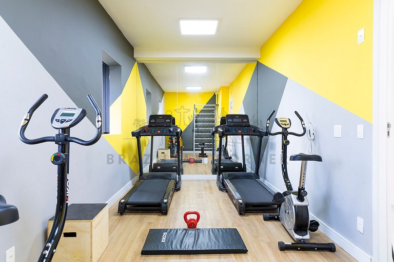 Near the Airport with Office, AC, and Gym
