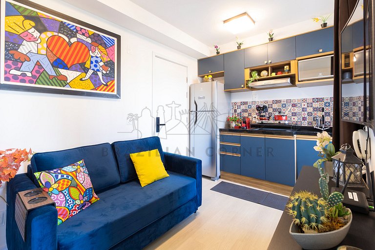 Near the Airport with Office, AC, and Gym