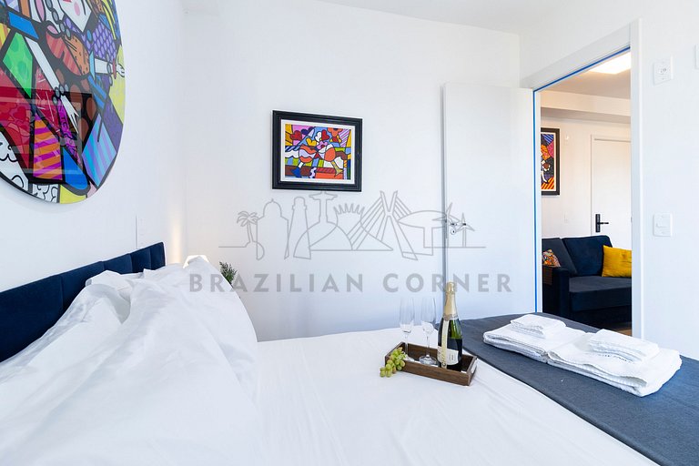 Near the Airport with Office, AC, and Gym