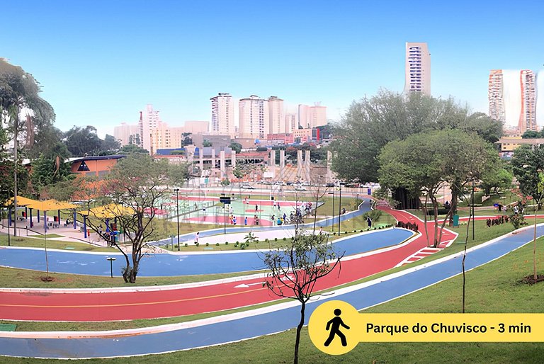 Moderno, completo, com escritório, AC e Academia