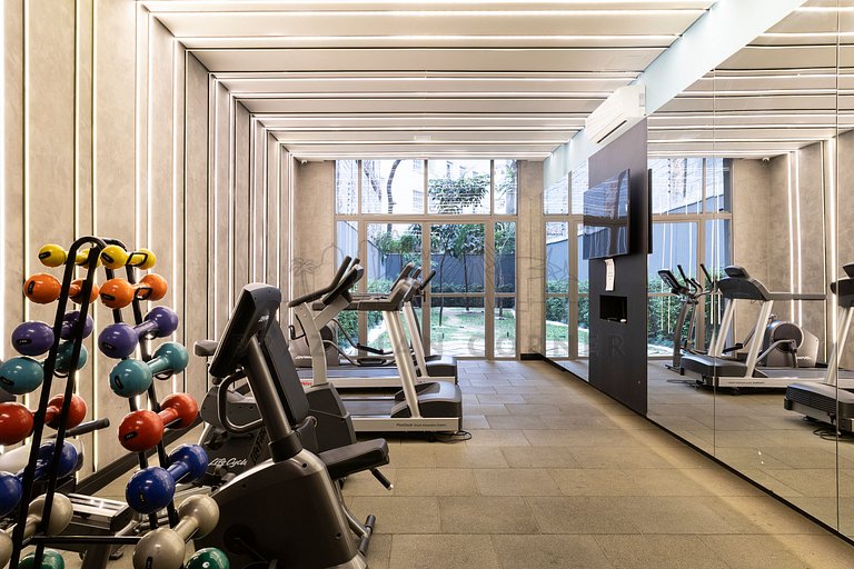 Modern, AC, 24h Gym, rooftop, close to metro