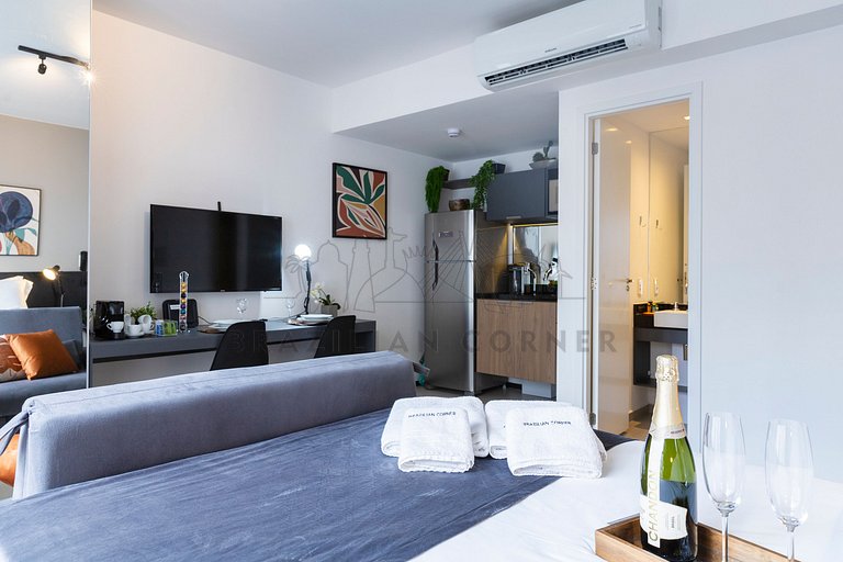 Moderno, AC, academia 24h, rooftop, próx ao metrô