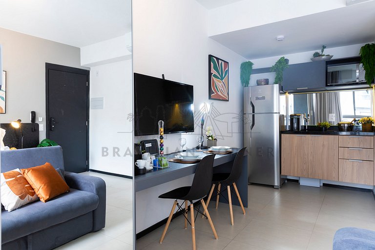 Modern, AC, 24h Gym, rooftop, close to metro