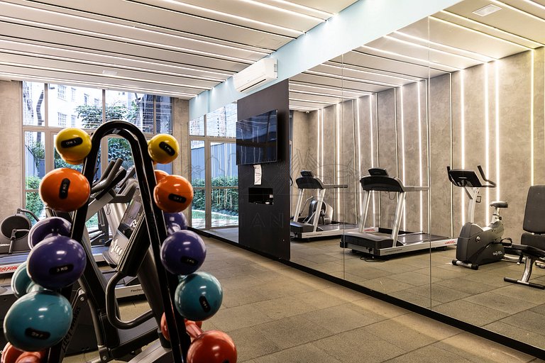 Modern, AC, 24h Gym, rooftop, close to metro