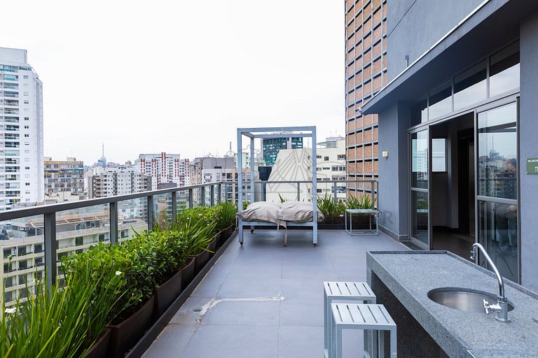 Moderno, AC, academia 24h, rooftop, próx ao metrô