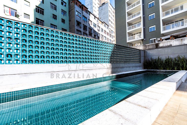 Moderno c/ ar condicionado, piscina e academia