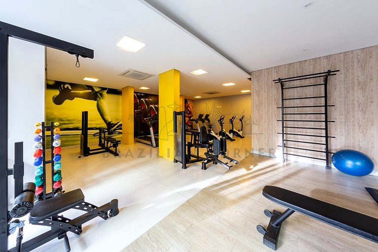 Moderno c/ ar condicionado, piscina e academia