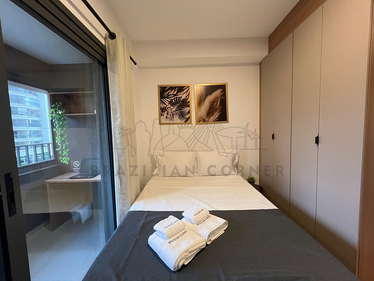 Moderno c/ AC e Academia próx ao Parque Ibirapuera